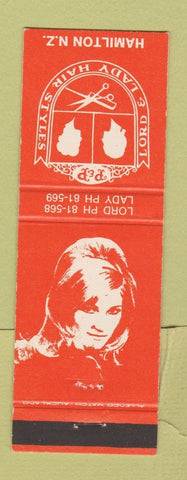 Matchbook Cover - Lord & Lady Hair Salon Hamilton New Zealand