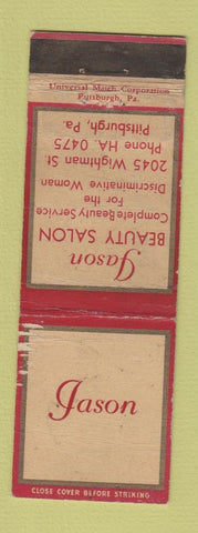 Matchbook Cover - Jason Beauty Salon Pittsburgh PA WEAR