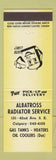 Matchbook Cover - Albatross Radiator Service Calgary AB YELLOW