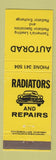 Matchbook Cover - Autorad Radiators Tasmania Australia