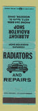 Matchbook Cover - Albright Radiator Shop Wooster OH TEAL WEAR