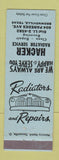 Matchbook Cover - Hacker Radiator Service Brownsville TX