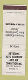 Matchbook Cover - Keystone Auto Radiator Air Conditioning Altoona PA