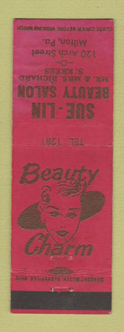 Matchbook Cover - Sue Lin Beauty Salon Milton PA girlie
