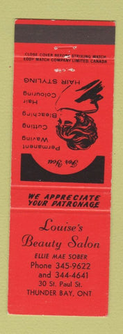 Matchbook Cover - Louie's Beauty Salon Thunder Bay ON