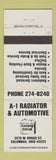 Matchbook Cover - A1 Radiator Columbus OH WEAR