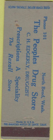 Matchbook Cover - Peoples Drug Store Rexall North Bend WA