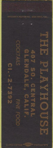 Matchbook Cover - The Playhouse Glendale CA