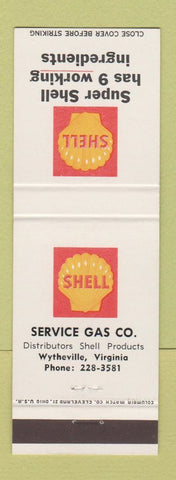 Matchbook Cover - Shell oil gas Wytheville VA #2