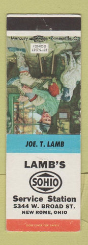 Matchbook Cover - Lamb's Sohio oil gas New Rome OH