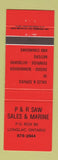 Matchbook Cover - P&R Saw Sales Marine Skidoo Snowmobiles Longlac ON RED
