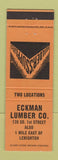 Matchbook Cover - Eckman Lumber Lehighton PA ORANGE