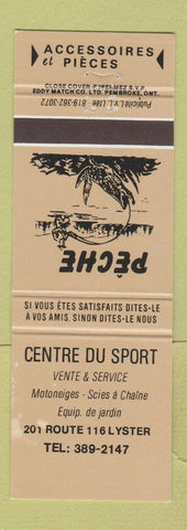 Matchbook Cover - Centre Du Sport Lyster QC GOLD