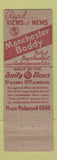 Matchbook Cover - Los Angeles CA Daily News newspaper Manchester Boddy