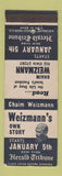 Matchbook Cover - New York Herald Tribute Newspaper Chaim Weizmann