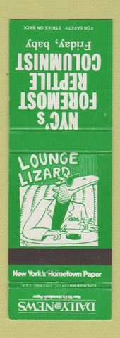 Matchbook Cover - New York Daily News Lounge Lizard Reptile Columnist