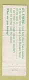 Matchbook Cover - New York Daily News Lounge Lizard Reptile Columnist
