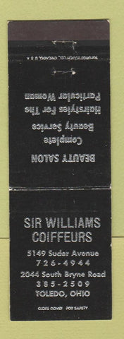 Matchbook Cover - Sir Williams Coiffeurs Salon Toledo OH
