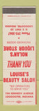Matchbook Cover - Nolan's Liquor Store Louise's Beauty Salon Loogootee IN