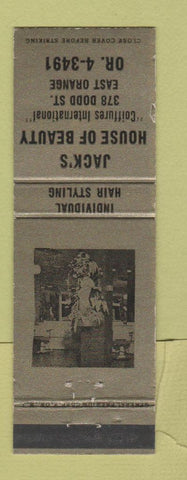 Matchbook Cover - Jack's House of Beauty Salon East Orange NJ WEAR