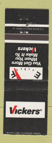 Matchbook Cover - Vickers oil gas