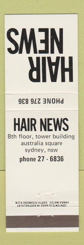 Matchbook Cover - Hair News Salon Sydney Australia