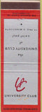 Matchbook Cover - University Club ST Paul MN