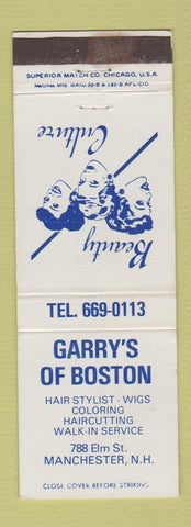 Matchbook Cover - Garry's Beauty Salon of Boston Manchester NH