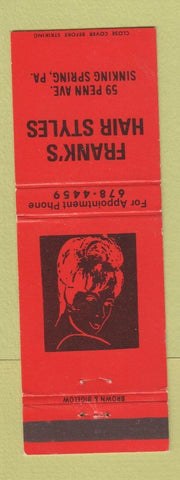Matchbook Cover - Frank's Hair Salon Sinking Springs PA