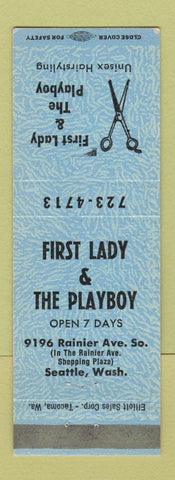 Matchbook Cover - First Lady and the Playboy Salon Seattle WA BLUE
