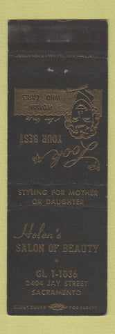 Matchbook Cover - Helen's Beauty Salon Sacramento CA
