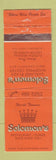 Matchbook Cover - Solomon's Restaurant Lauderdale Lakes FL WEAR