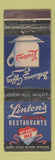 Matchbook Cover - Linton's Restuarants WWIII WORN