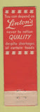 Matchbook Cover - Linton's Restuarants WWIII WORN