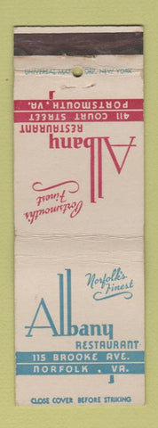 Matchbook Cover - Albany Restaurant Norfolk VA Portsmouth VA WWII