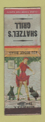 Matchbook Cover - Shatzel's Grill pinup WWII POOR