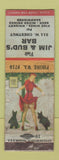 Matchbook Cover - Jim & Bud's Bar pinup WWII POOR