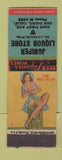 Matchbook Cover - Juniper Liquor Store San Diego CA pinup WWII WORN BACK