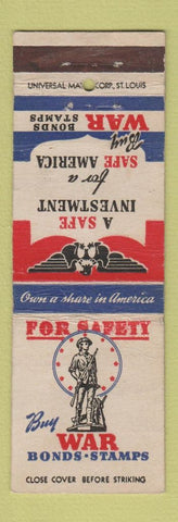 Matchbook Cover - WWII War Bonds Stamps Universal Match