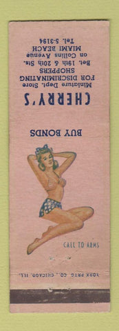Matchbook Cover - Cherry's Miniature Department Store Miami FL WWII pinup
