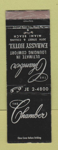 Matchbook Cover - The Chamber Embassy Hotel Miami Beach FL