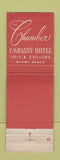 Matchbook Cover - The Chamber Embassy Hotel Miami Beach FL