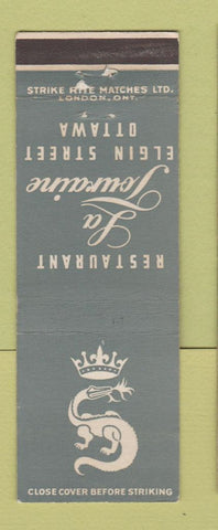 Matchbook Cover - La Touraine Restaurant Ottawa ON