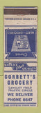 Matchbook Cover - Corbett's Grocery WEAR