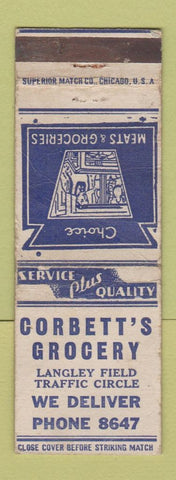 Matchbook Cover - Corbett's Grocery WEAR