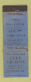 Matchbook Cover - Club Mirador Homestead PA WORN