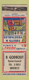 Matchbook Cover - R Godbout Grocery QC WORN