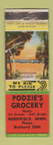 Matchbook Cover - Podzie's Grocery Merrifield MN WORN