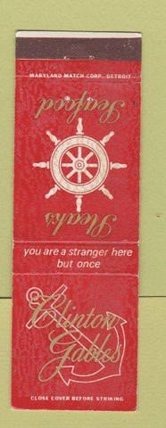 Matchbook Cover - Clinton Gables Restaurant Detroit Mount Clemens MI