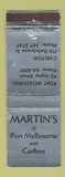 Matchbook Cover - Martin's Port Melbourne Carlton Australia